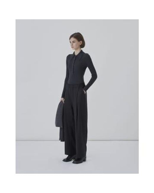 Diarte Black Perry Wide Leg Trousers In