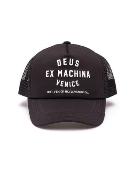 Venice Address Trucker Hat di Deus Ex Machina in Black da Uomo