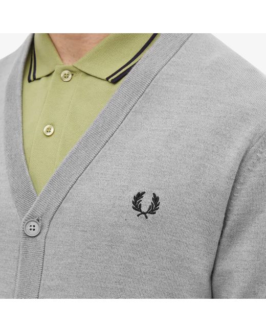 Fred Perry Cardigan in Grey for Men | Lyst UK
