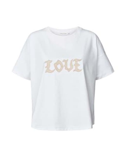 Rabens Saloner White Margot Love T-shirt