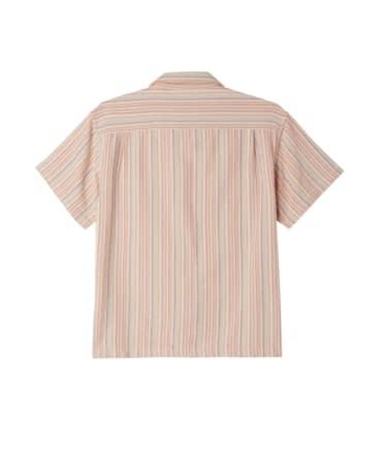 Obey Pink Talby Shirt Unbleached Multi Large for men