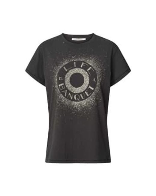 Rabens Saloner Black Ambla T-shirt Organic Cotton
