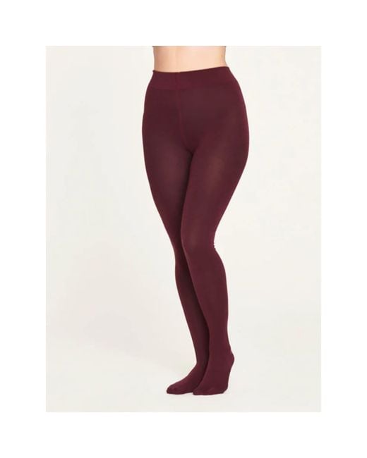 Thought Bamboo Essential Plain Tights in Red Lyst