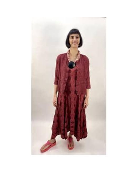 Grizas Red Dress With Abstract Print Xs