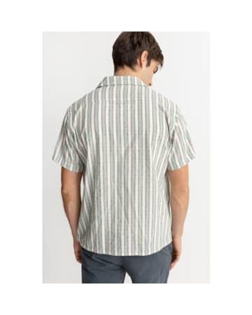 Rhythm Gray Sea Vacation Stripe Shirt Light / S for men