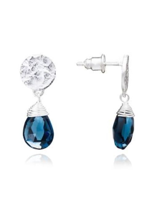Azuni London Blue Azuni Athena Drop Gemstone Earrings