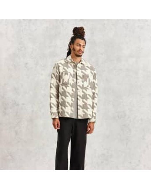 Wax London Multicolor Whiting Overshirt Houndstooth Quilt Ecru S for men