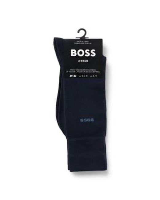 Boss Blue 2 Pack Of Bamboo Touch Socks for men