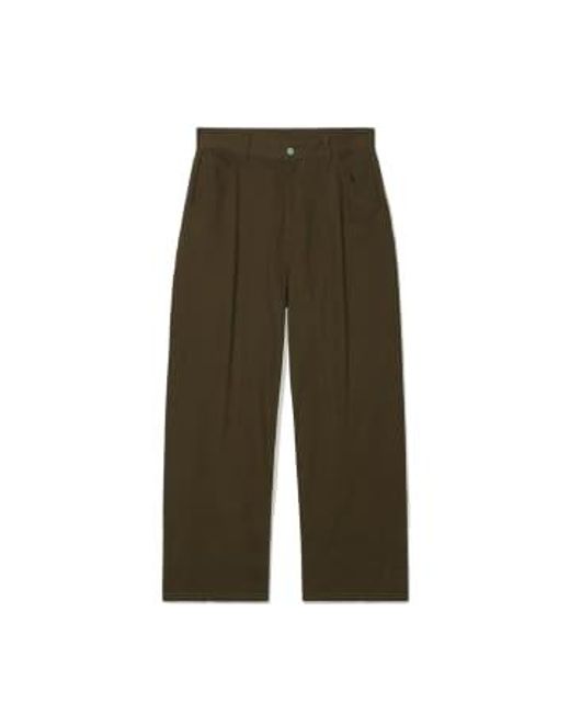 PARTIMENTO Green Curved Section Wide Chino Pants In for men