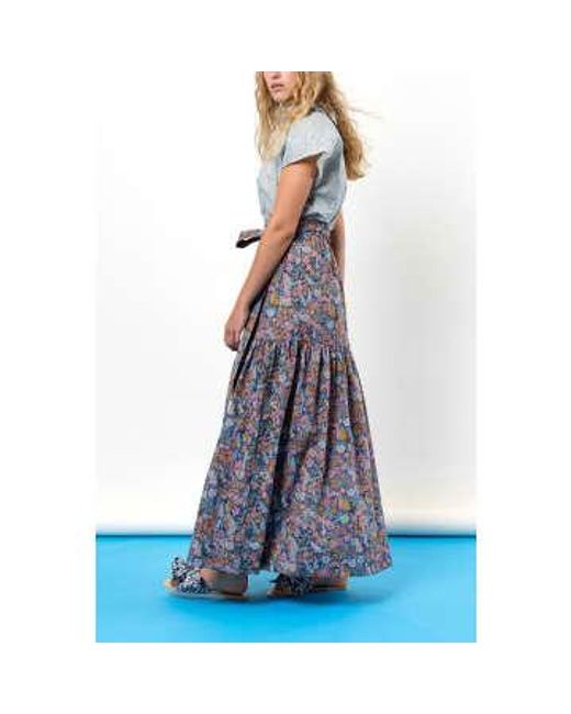 Apof Blue Ciara Flower Betty Skirt Multi / Xs