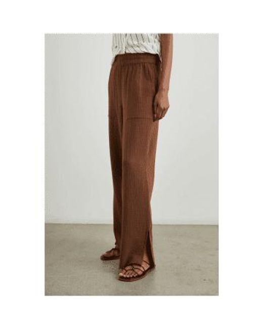 Leon Waffle Large Pocket Detail Trousers Size M Col di Rails in Brown