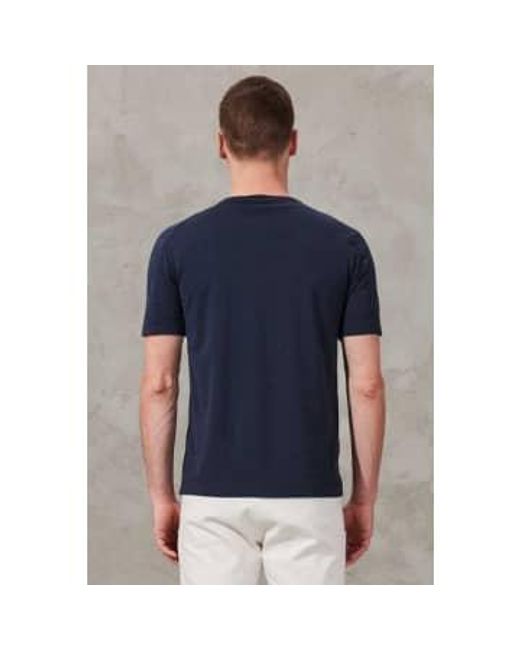 Transit Blue Round Neck Cotton T-shirt Medium / for men