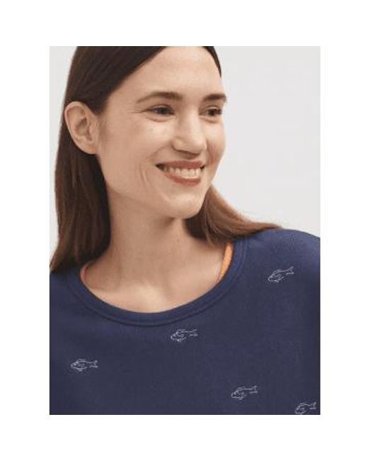 Nice Things Blue Embroidered Fish Fleece From M