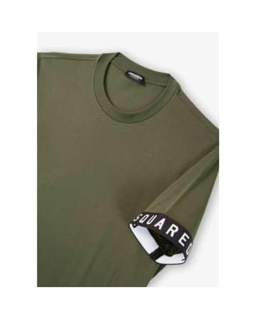T-shirt technicolor en vert / blanc militaire DSquared² pour homme en coloris Green