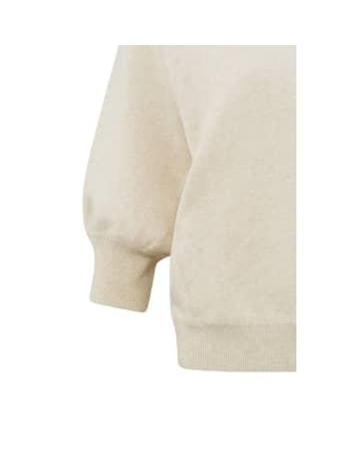 Yaya Natural Sweater With Round Neck And Raglan Sleeves| Summer Sand Melange S Beige