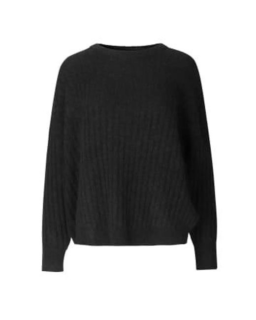 Second Female Black Brooky Knit Open Back O-neck Sweater