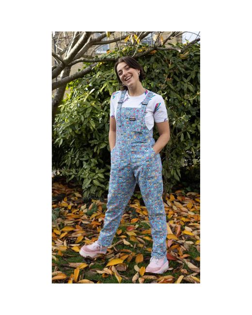 Run and Fly Green Run & Fly Sugar And Sloth Stretch Twill Dungarees