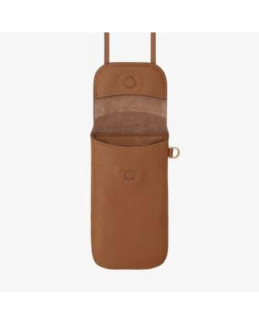 Mplus Design Brown Leather Phone Bag No1 In Leather