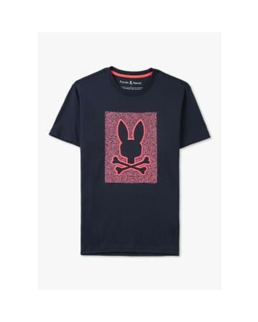 Psycho Bunny Herren livingston graphic t-shirt in der marine in Blue für Herren