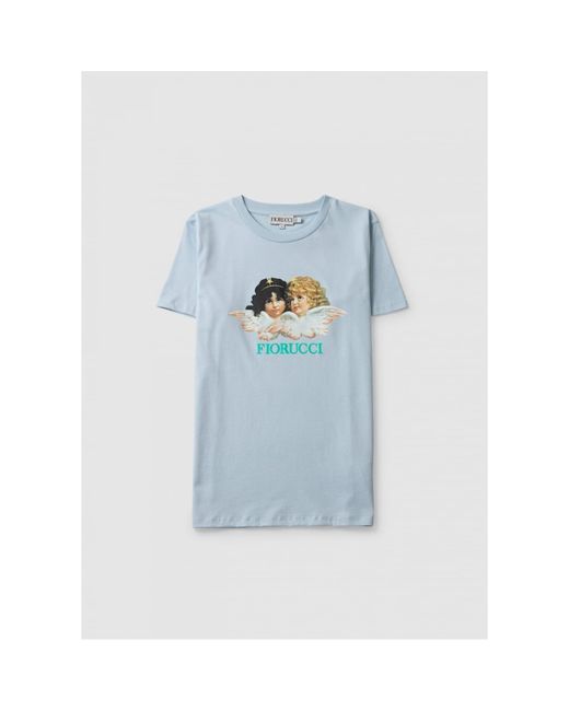 Womens Vintage Angels T Shirt In Pale di Fiorucci in Blue