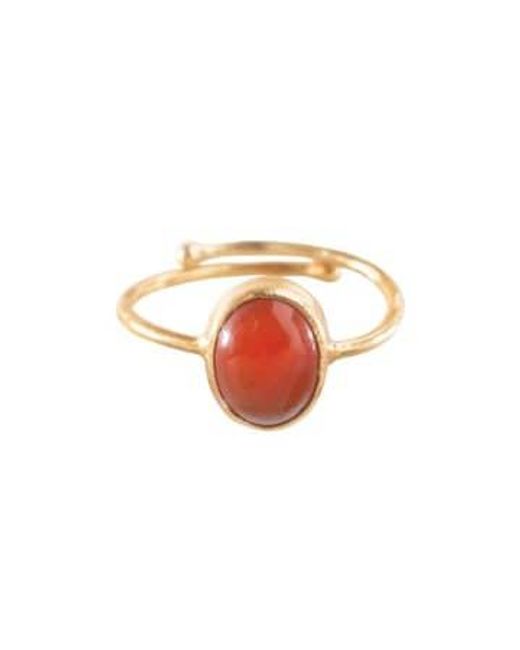 A Beautiful Story White Ring Visionary Carnelian Sustainable & Fairtrade Choice