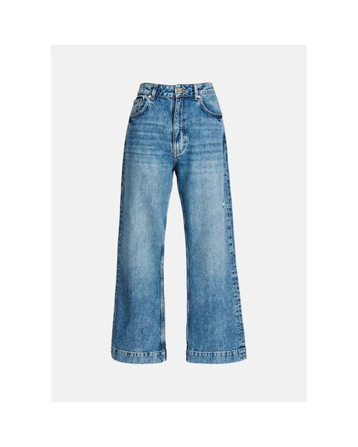 Essentiel Antwerp Blue Arias Cropped High Rise Flare Jeans