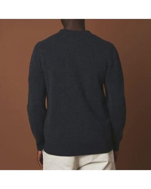 Hartford Blue Wool Merino Crew Neck Sweater L for men