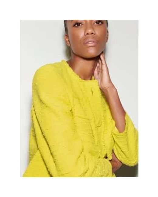 Tweed look chaqueta limón Luisa Cerano de color Yellow