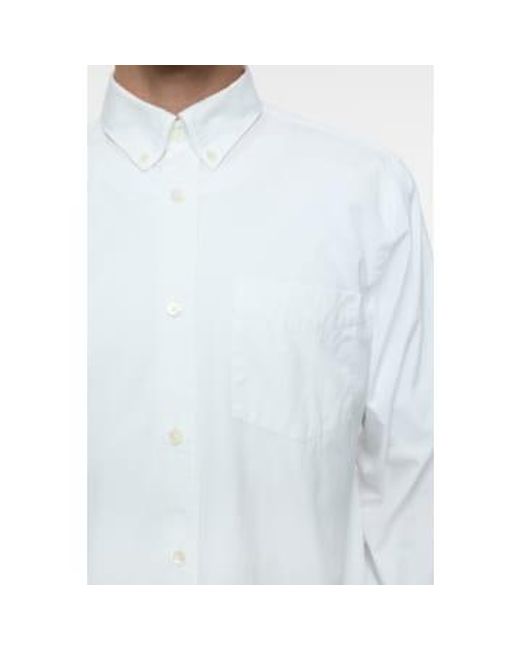 Closed White Button Down Shirt Popeline Cotton S for men