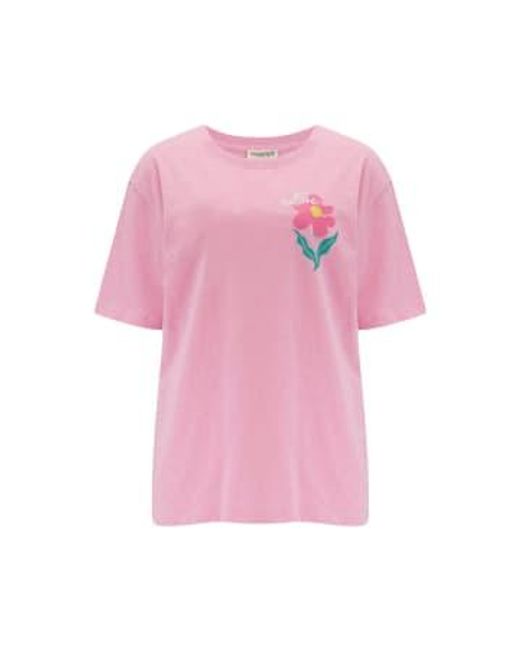 Sugarhill Pink Kinsley entspannte t -shirt