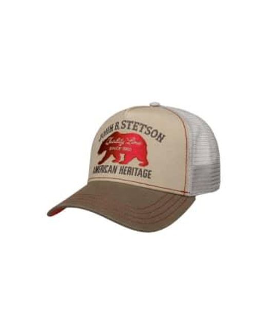 Stetson Natural Jbs-bear Trucker Cap /grey for men
