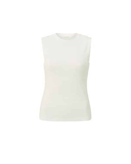 Singlet With Shoulder Detail Or Off di Yaya in White