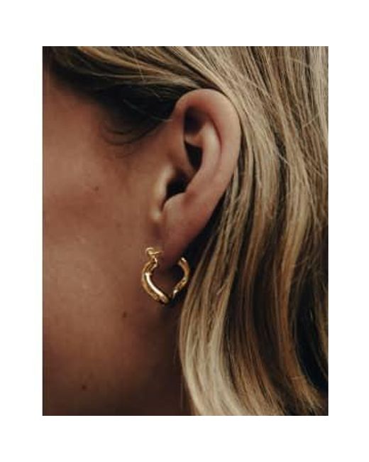 Nordic Muse Brown Fluid Hoop Earrings, 18k Tarnish-free Waterproof