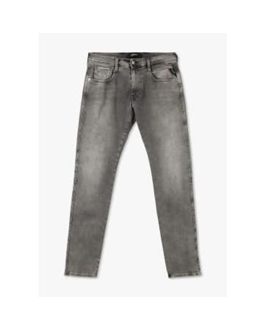Mens anbass hyperflex dust slim jeans en gris medio Replay de hombre de color Gray