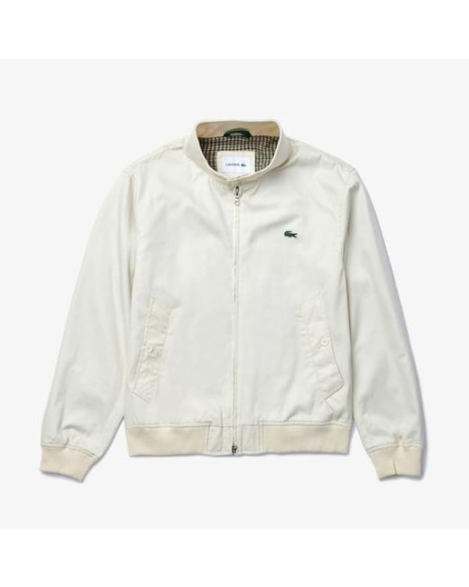 Lacoste Water-resistant Cotton Zip Jacket in Natural for Men | Lyst