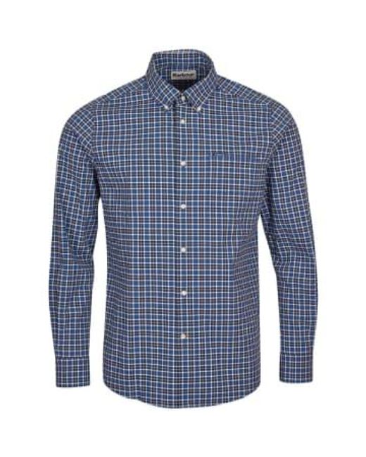 Lomond Tailored Shirt Summer Navy di Barbour in Blue da Uomo
