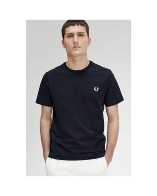 Fred Perry Blue Crew Neck T-shirt Navy M for men