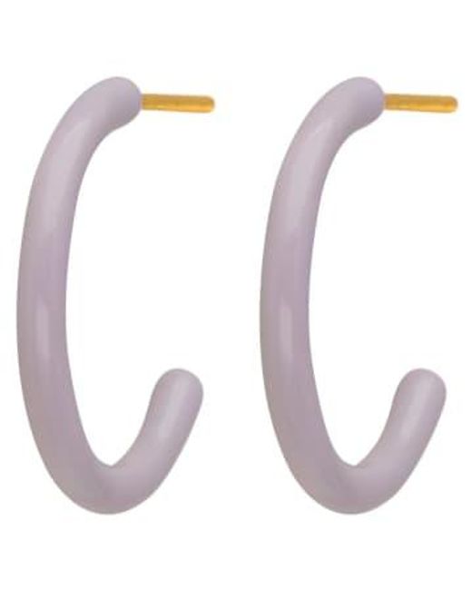 Boucles d'oreilles moyennes couleur / violet Lulu en coloris White