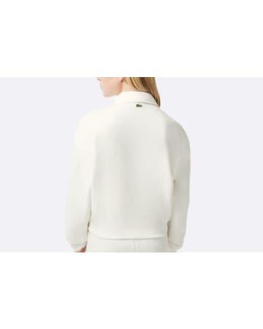 Wmns Embroidered Polo Neck Jogger Sweatshirt di Lacoste in White