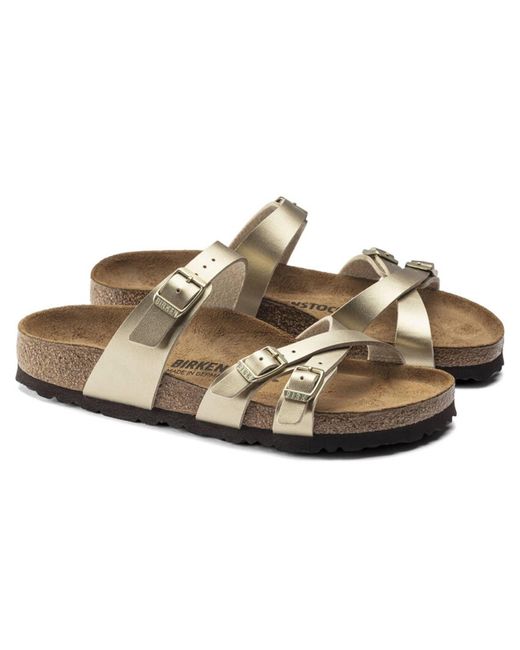 Birkenstock Metallic Franca Birko-flor Sandals In Gold 1018882