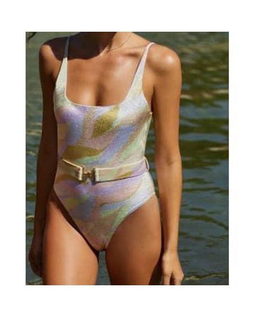 Lucia Belted Swimsuit In Sorrento di PQ Swim in Green