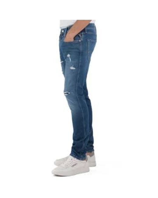 Hyperflex Re Used Anbass Slim Tapered Jeans Original Broken And Repaired di Replay in Blue da Uomo