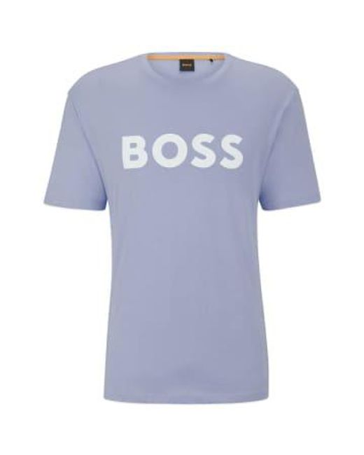 Boss Blue Thinking 1 Logo T-shirt Purpur Small for men