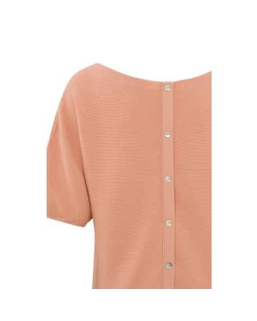 Yaya Pink Sweater With Boatneck & Short Balloon Sleeves