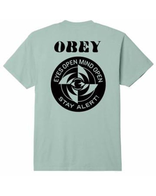 Stay Alert T Shirt Surf Spray di Obey in Green da Uomo