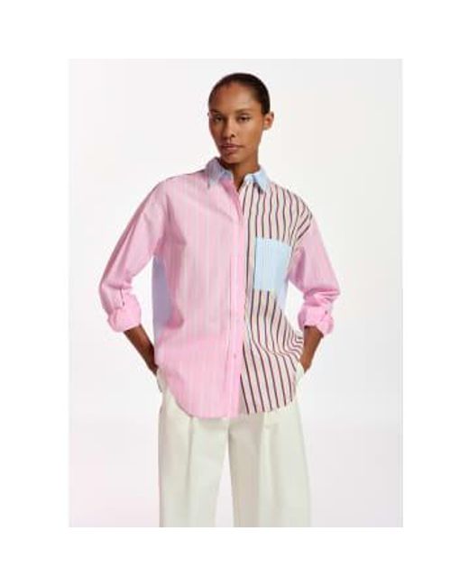 Essentiel Antwerp Pink Famille Patchwork Stripe Shirt Multicolour S