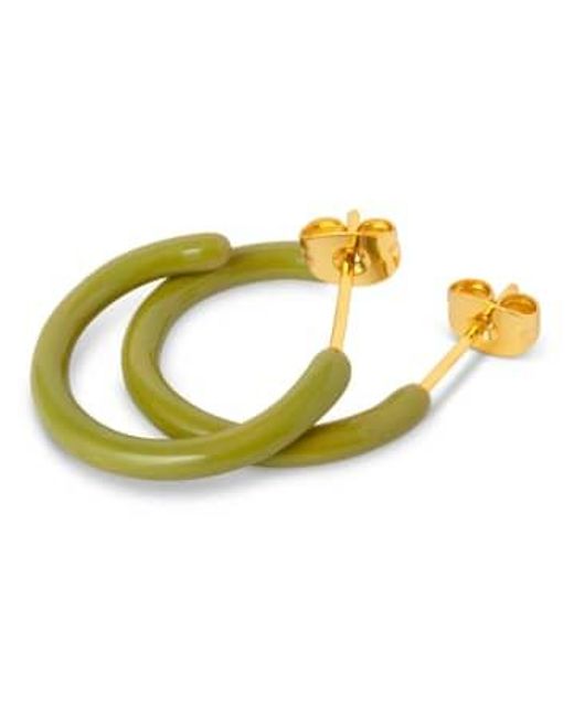 Color hoops boucles d'oreilles moyennes / vert saule / vert olive Lulu en coloris Green