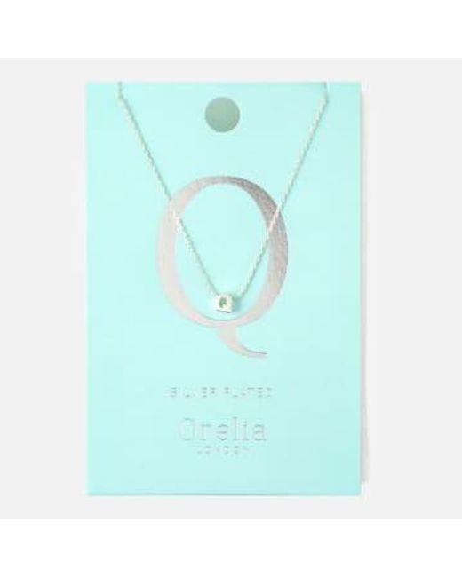 Orelia Blue /silver Plated Initial Necklace Q Brass