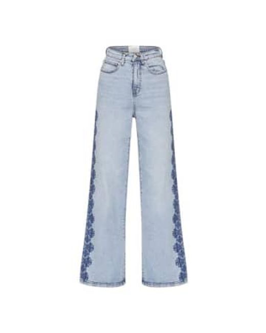 Sisters Point Blue Owi wide leg jeans