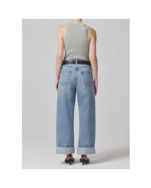 Citizens of Humanity Blue Ayla Baggy Crop mit Bündchen in Skylights
